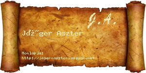 Jáger Aszter névjegykártya